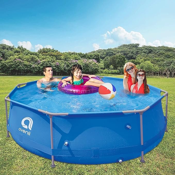 Avenli 98249 Piscina Familiar Redonda de Acero de 10 pies Material Resistente facil de Instalar tecnologia anticorrosion Ideal para Fiestas de jardin de Verano y barbacoas