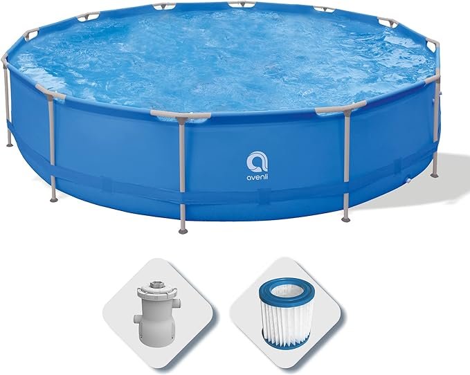 Avenli Piscina Redonda con Estructura Azul
