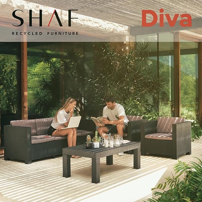 Conjunto muebles de jardin diva tropea grafito