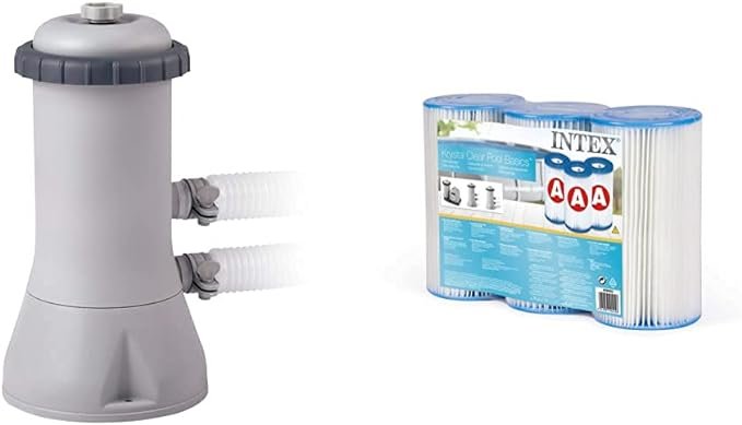 Intex 28638 Depuradora De Cartucho Filtros Tipo A 3785 L H 29003 Pack 3 Cartuchos Tipo A Altura 202 Cm Gris