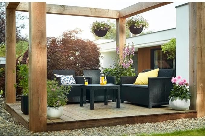 Keter 246148 Conjunto de jardin Color Grafito 2 plazas