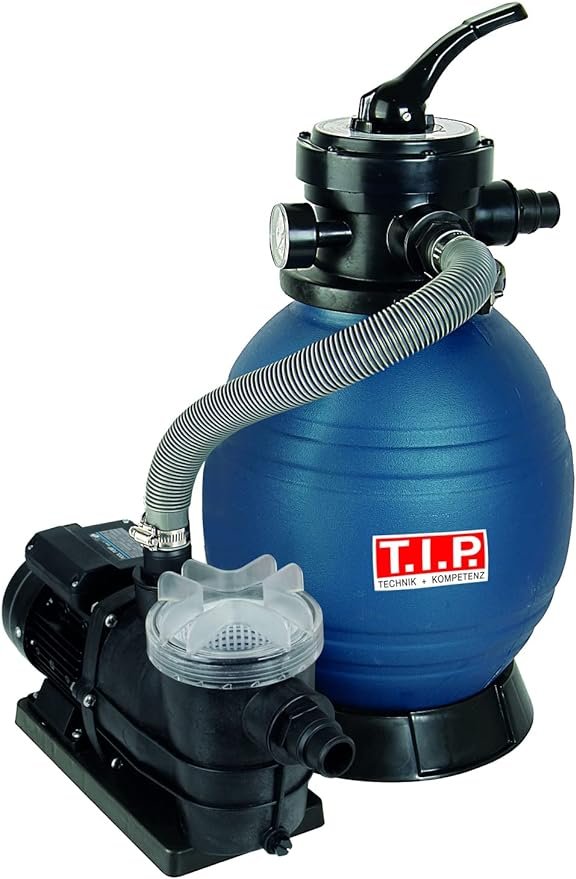 T.I.P. 30308 Conjunto de filtracion para Piscinas Sistema de filtracion de Arena SPF 250 F hasta 6.000 l h Azul y Negro