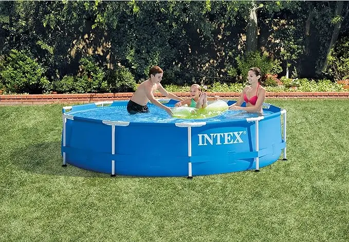 Intex Piscina redonda azul con estructura metalica elevada O 305 x 76 cm
