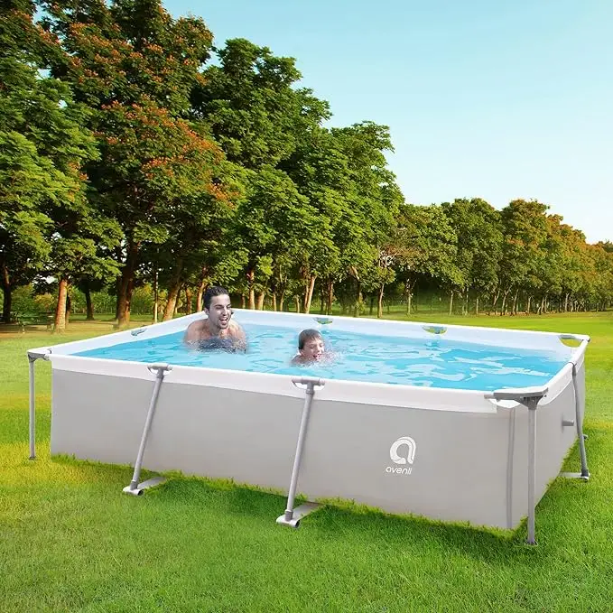 Jilong Avenli Marco de Acero Rectangular XL Familien Piscina 3 x 2 m Marco de Acero para jardin Piscina Piscina Infantil Gris 169